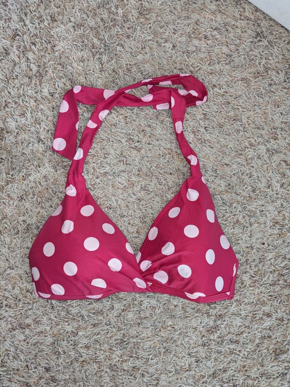 Pink Polka Dot Bikini Top Sz 10 - Picture 1 of 2